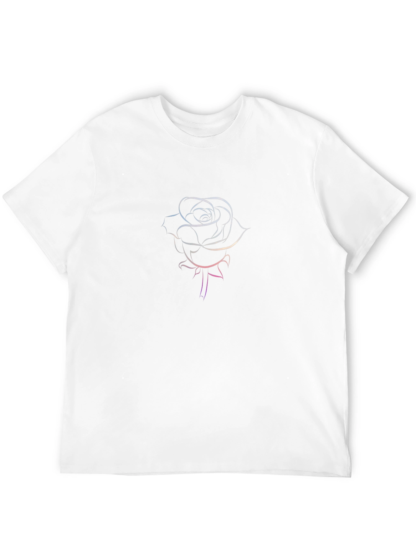 Rose Line Art Graphic Tee - Modern Minimalist Style