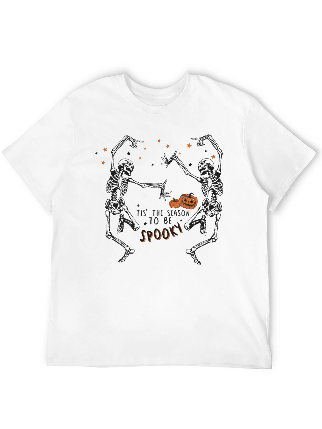 Spooky Season Skeleton Dance Graphic Tee - Black