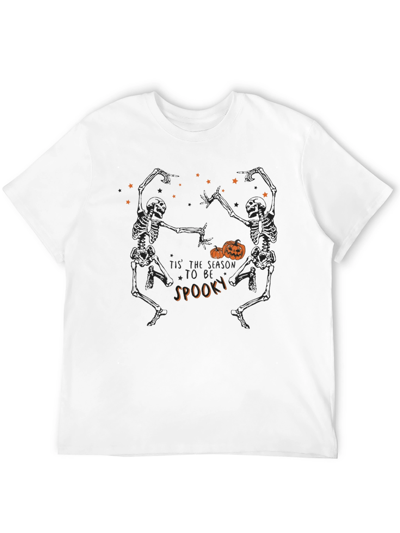 Spooky Season Skeleton Dance Graphic Tee - Black