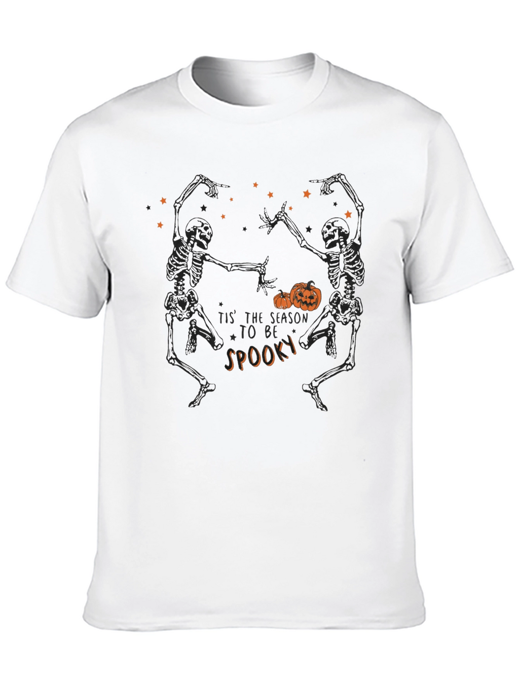 Spooky Season Skeleton Dance Graphic Tee - Black
