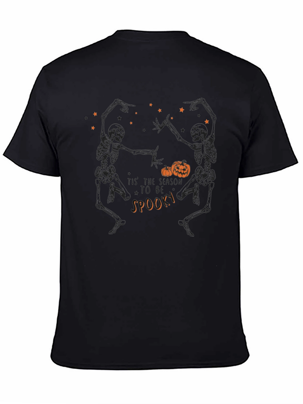 Spooky Season Skeleton Dance Graphic Tee - Black