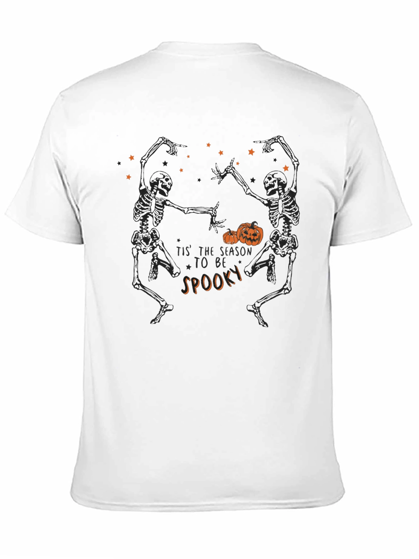 Spooky Season Skeleton Dance Graphic Tee - Black