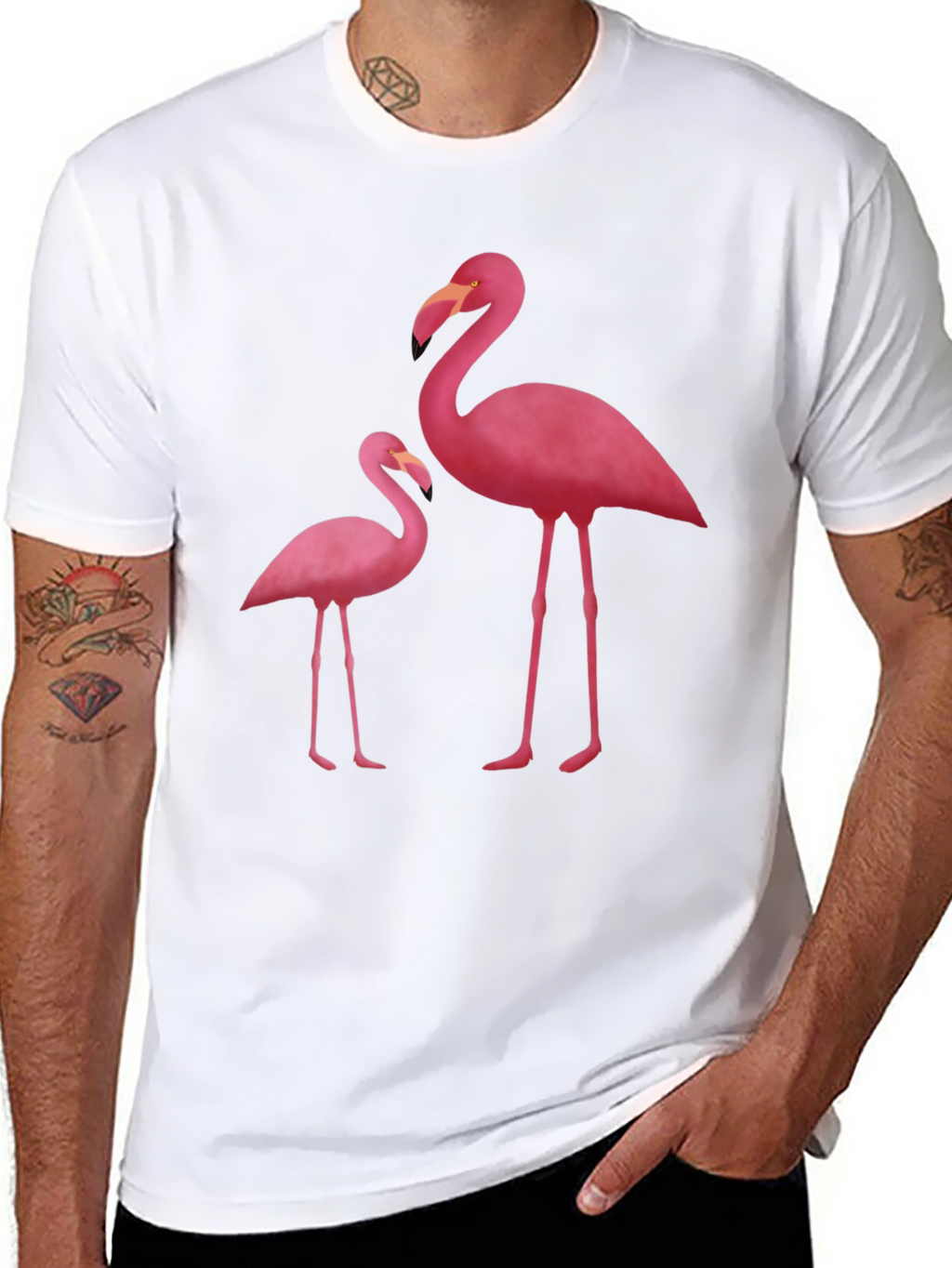 Flamingo Graphic Tee - Black Cotton Blend