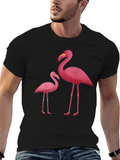 Flamingo Graphic Tee - Black Cotton Blend