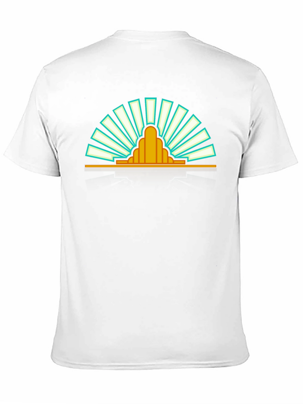 Retro Sunrise Graphic Tee - Black Cotton T-Shirt