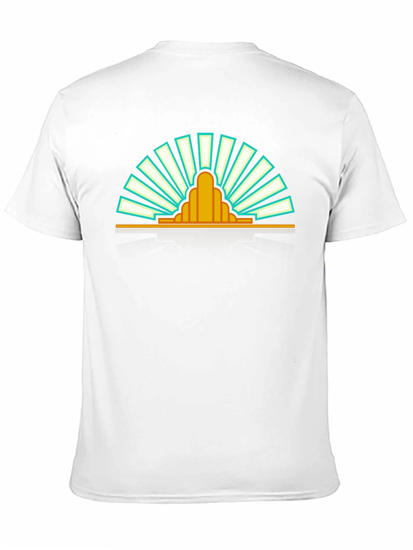 Retro Sunrise Graphic Tee - Black Cotton T-Shirt