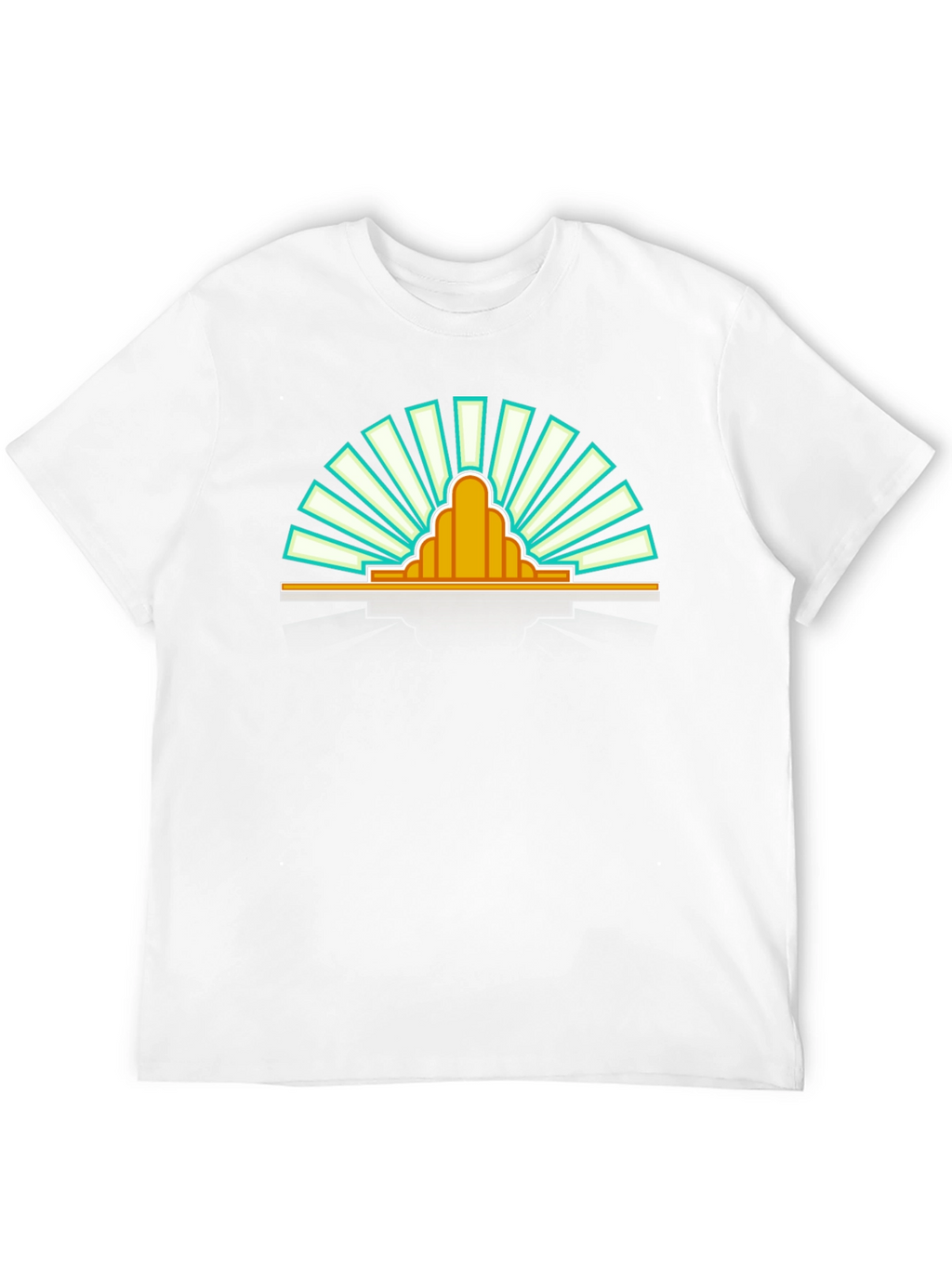 Retro Sunrise Graphic Tee - Black Cotton T-Shirt