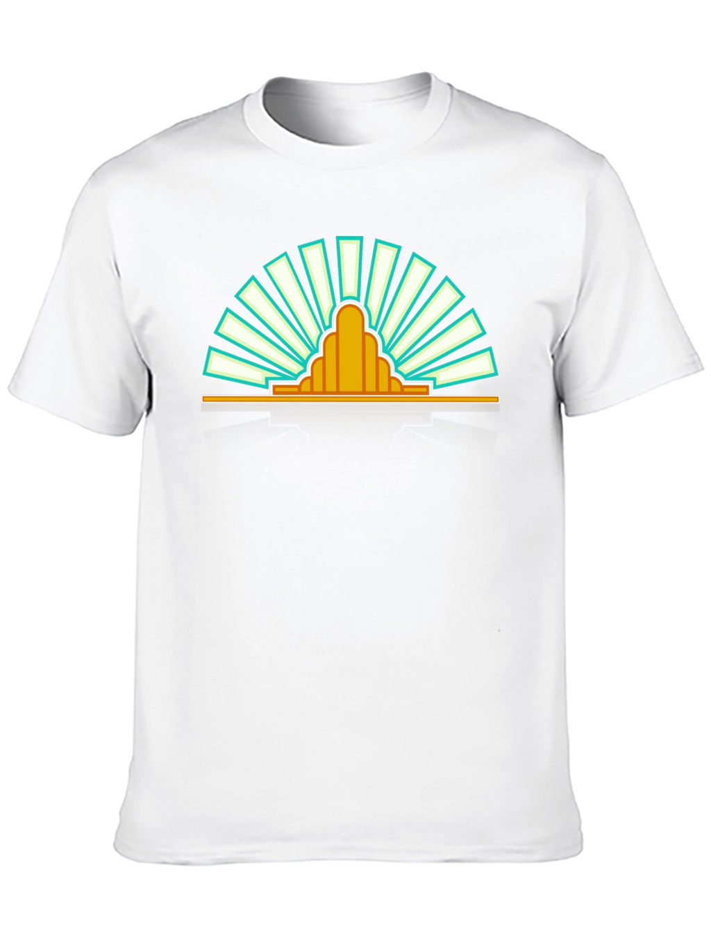 Retro Sunrise Graphic Tee - Black Cotton T-Shirt