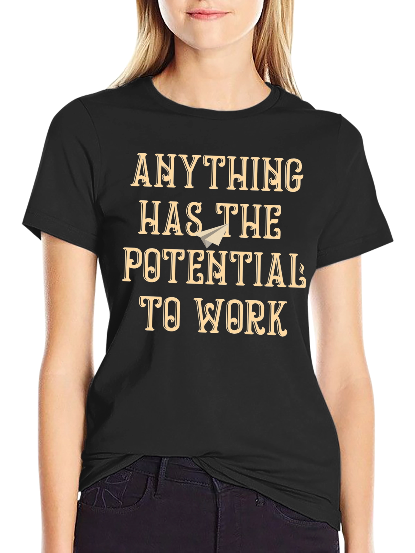 Potential to Work Graphic T-Shirt - Black