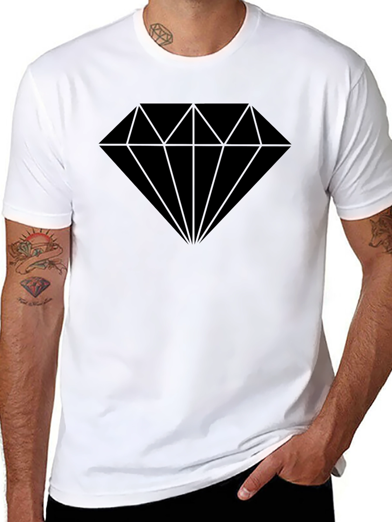 Black Diamond Graphic Tee - Stylish Minimalist Design