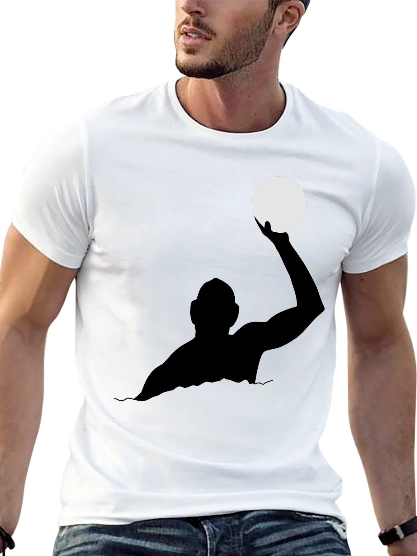 Water Polo Player Black T-Shirt