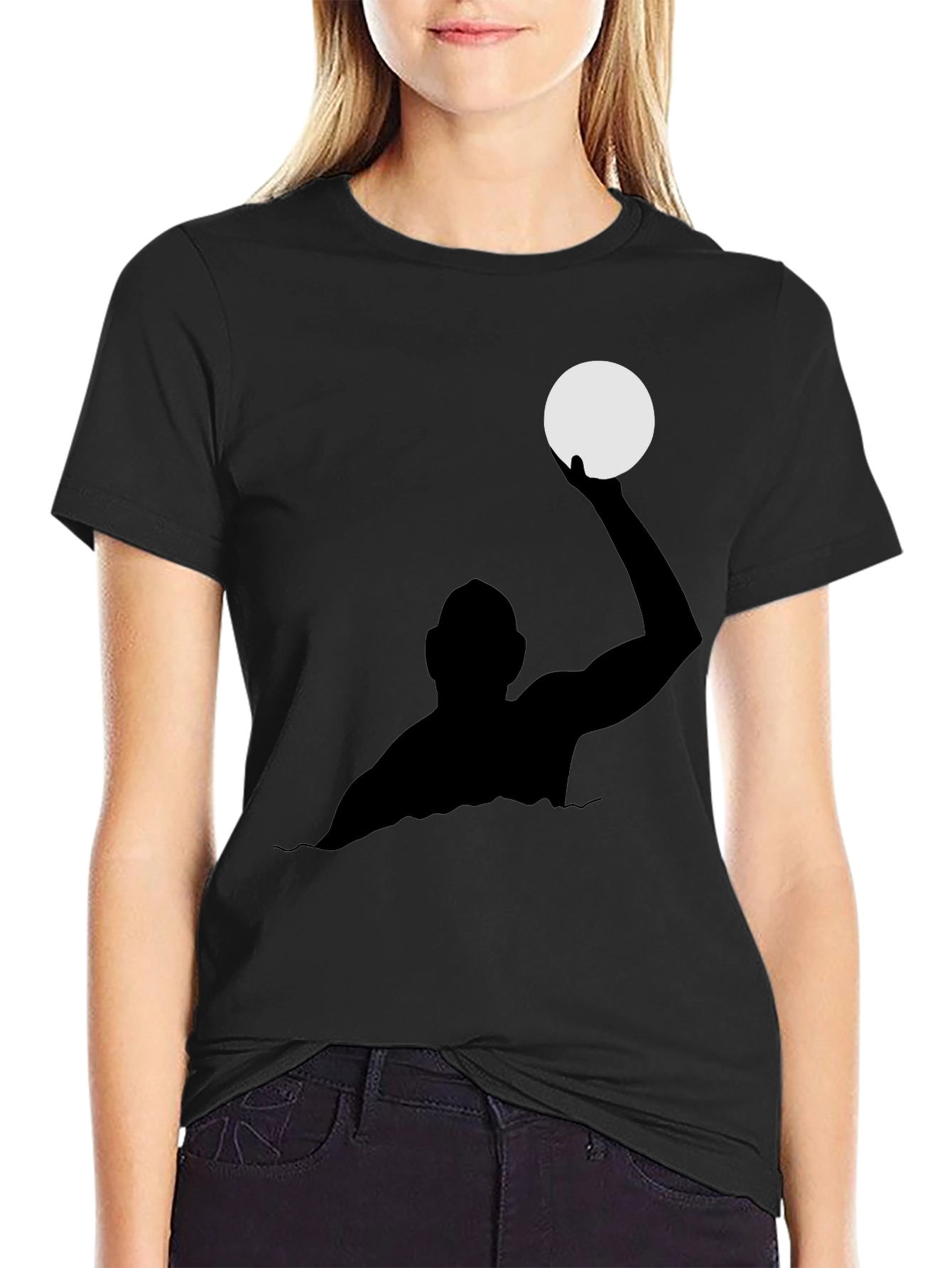 Water Polo Player Black T-Shirt
