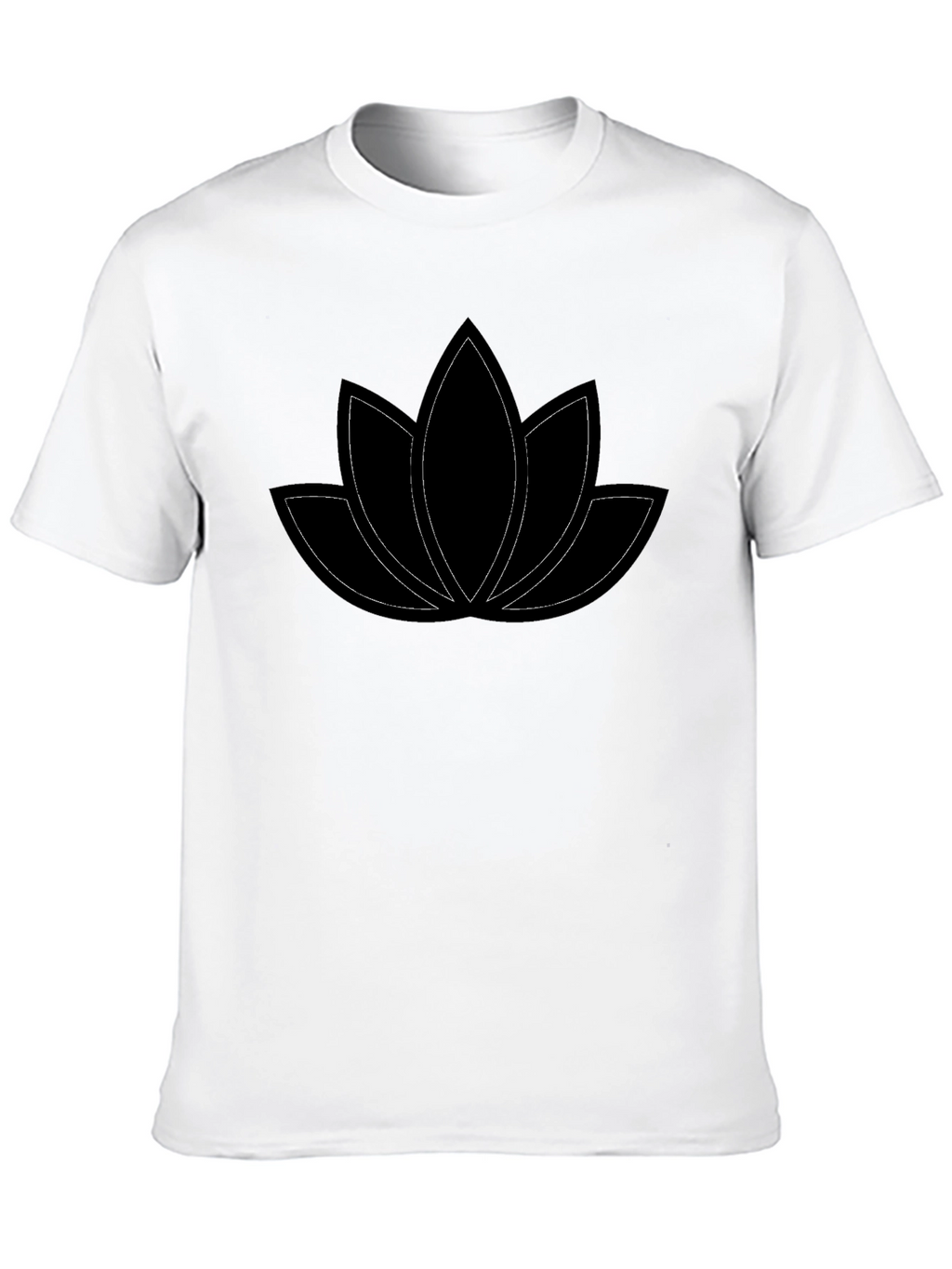 Lotus Flower Graphic Tee - Black Cotton Comfort