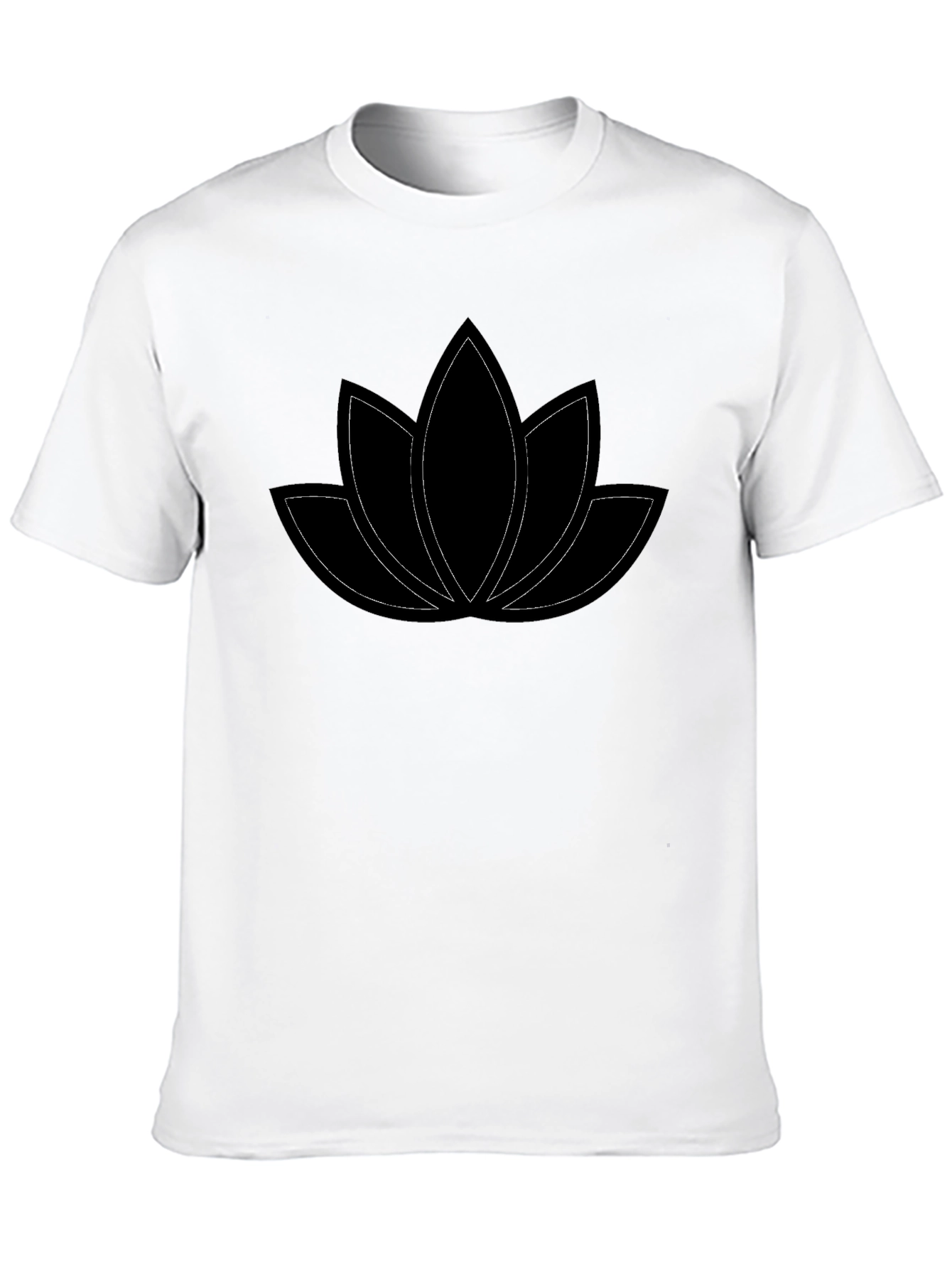 Lotus Flower Graphic Tee - Black Cotton Comfort
