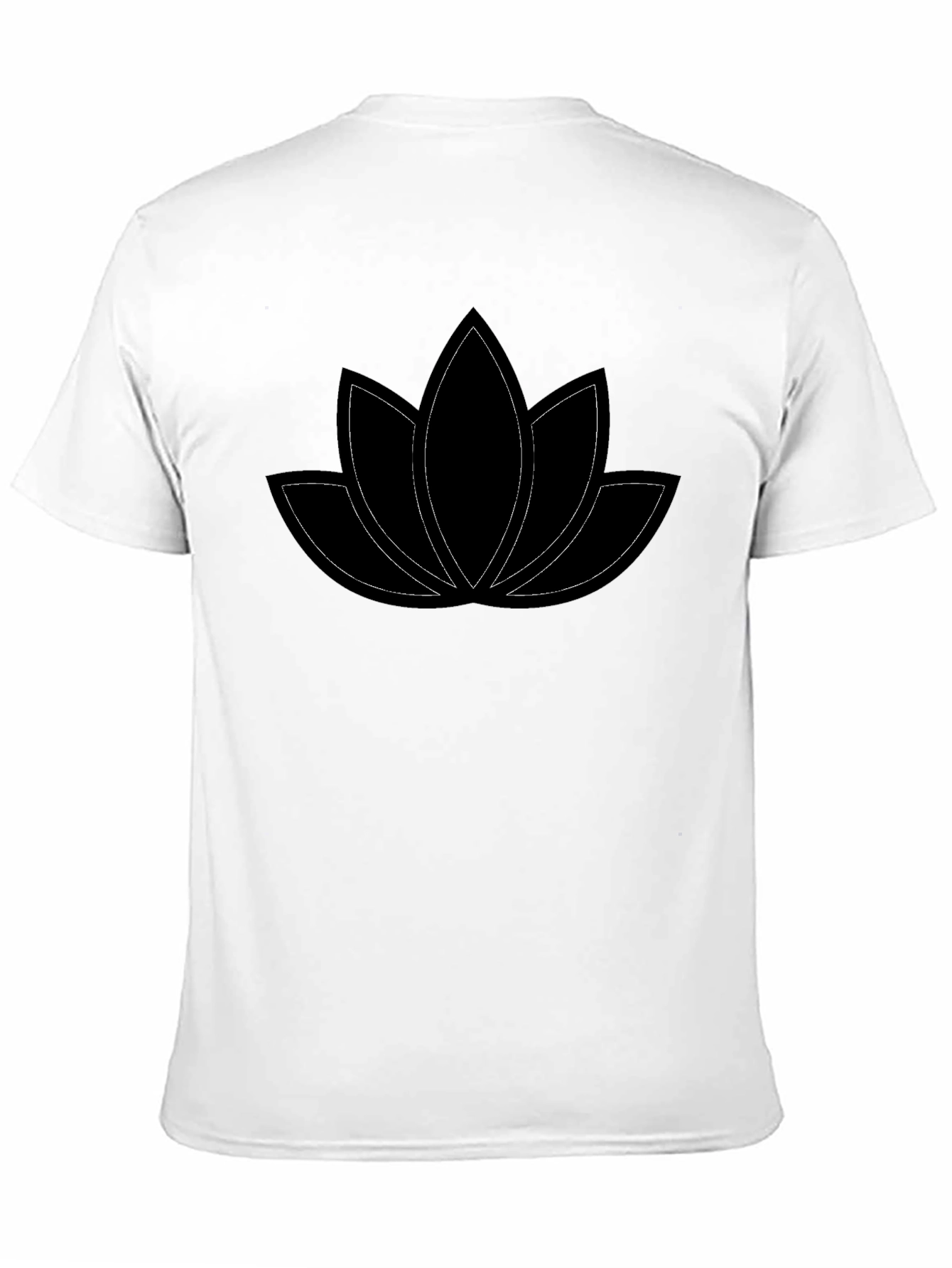 Lotus Flower Graphic Tee - Black Cotton Comfort