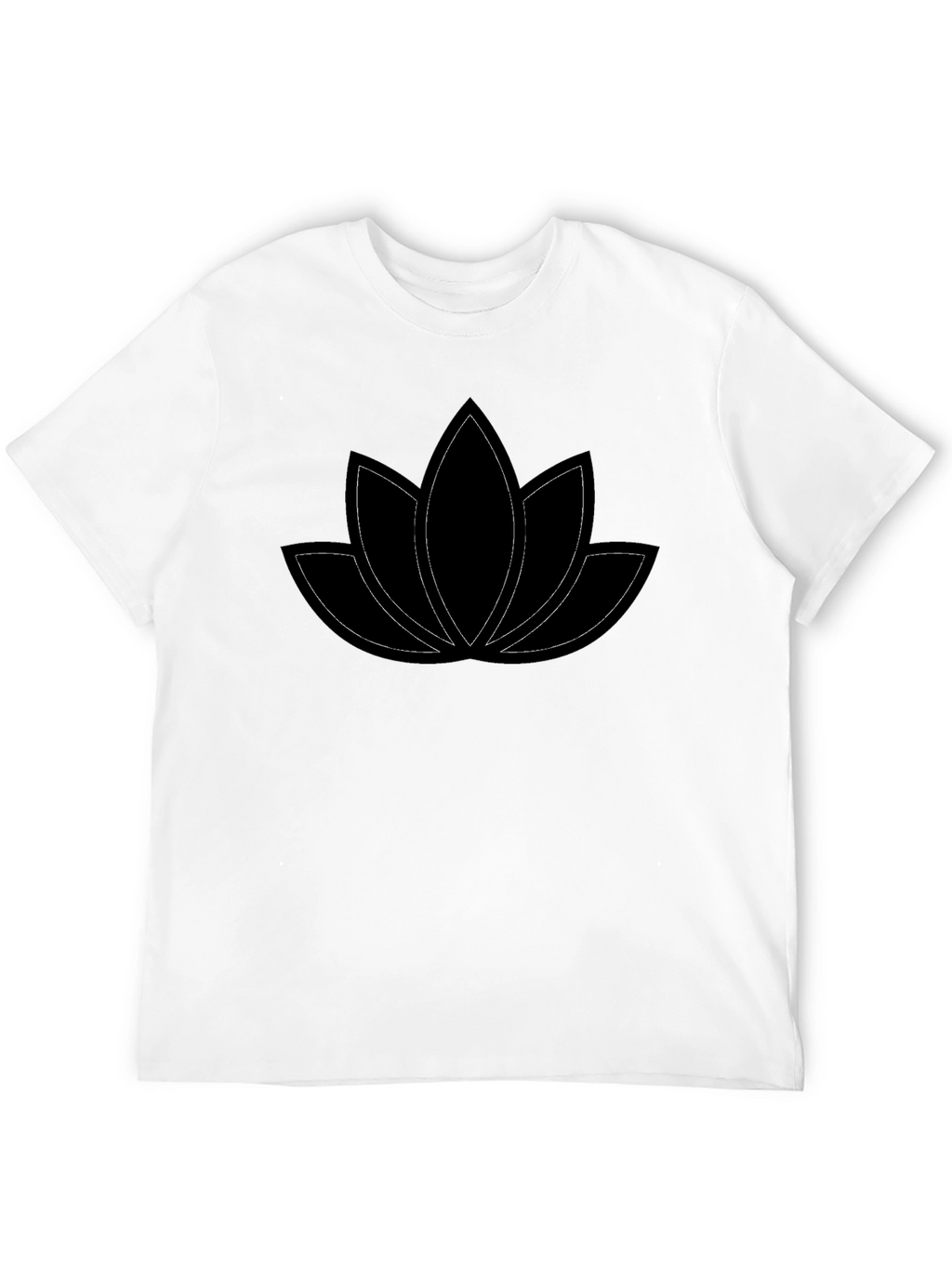 Lotus Flower Graphic Tee - Black Cotton Comfort