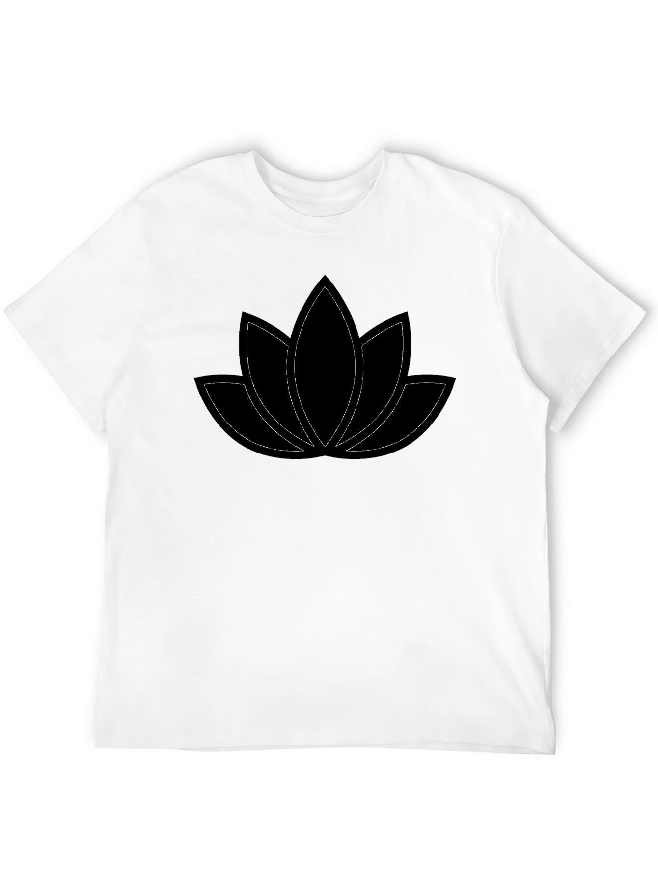 Lotus Flower Graphic Tee - Black Cotton Comfort