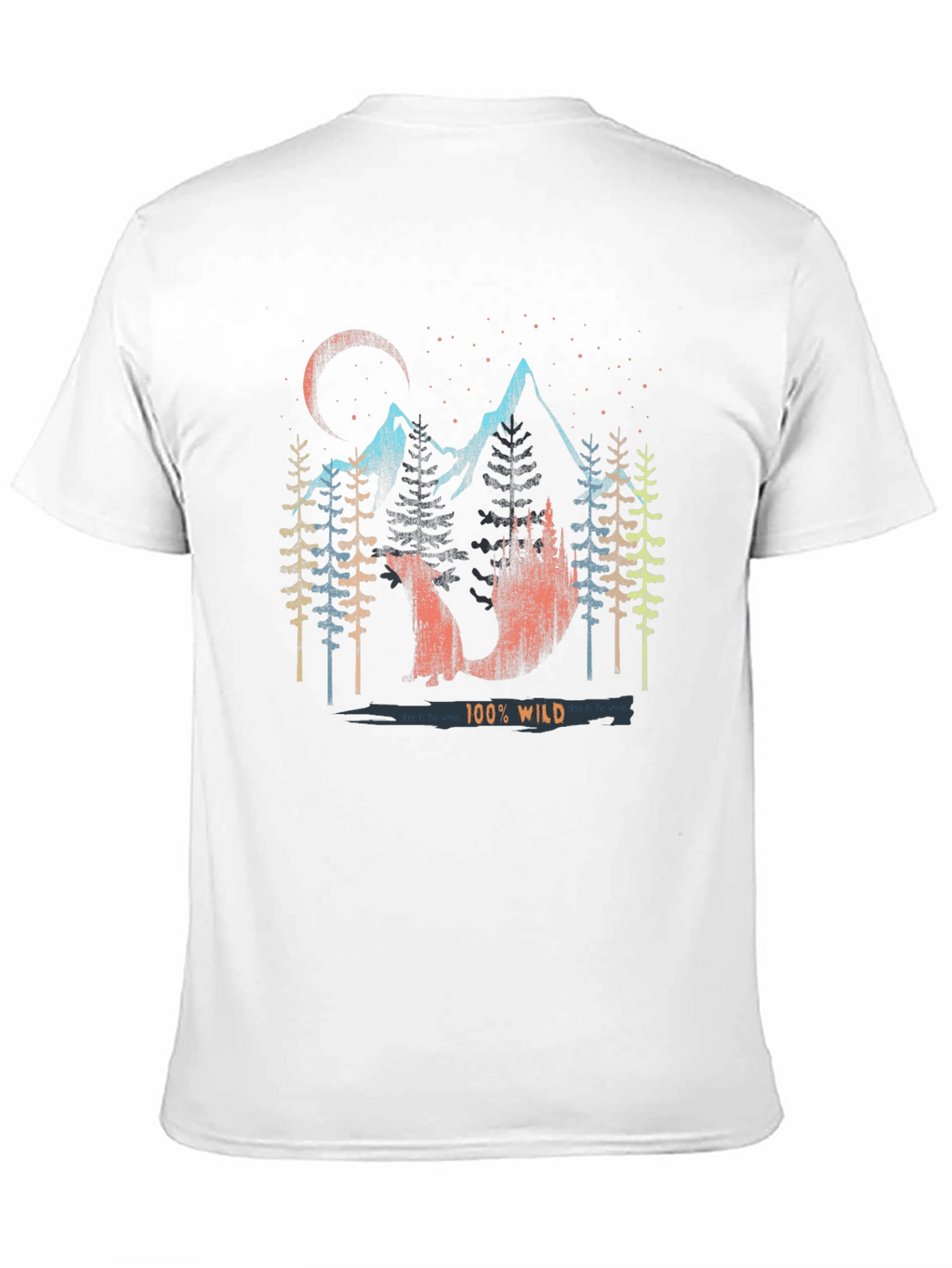 100% Wild Graphic Print Mens Black T-Shirt