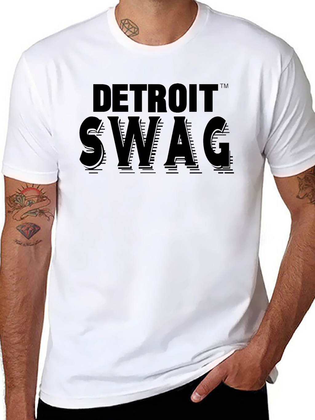 Detroit Swag Black Graphic T-Shirt