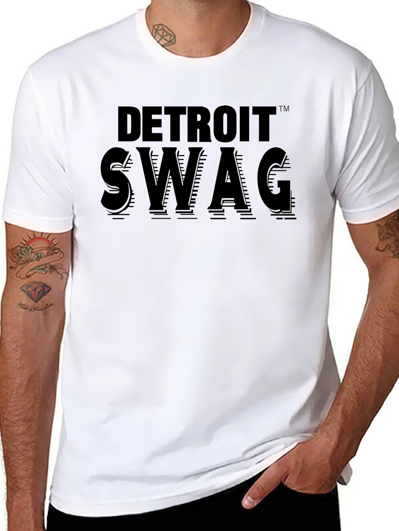 Detroit Swag Black Graphic T-Shirt