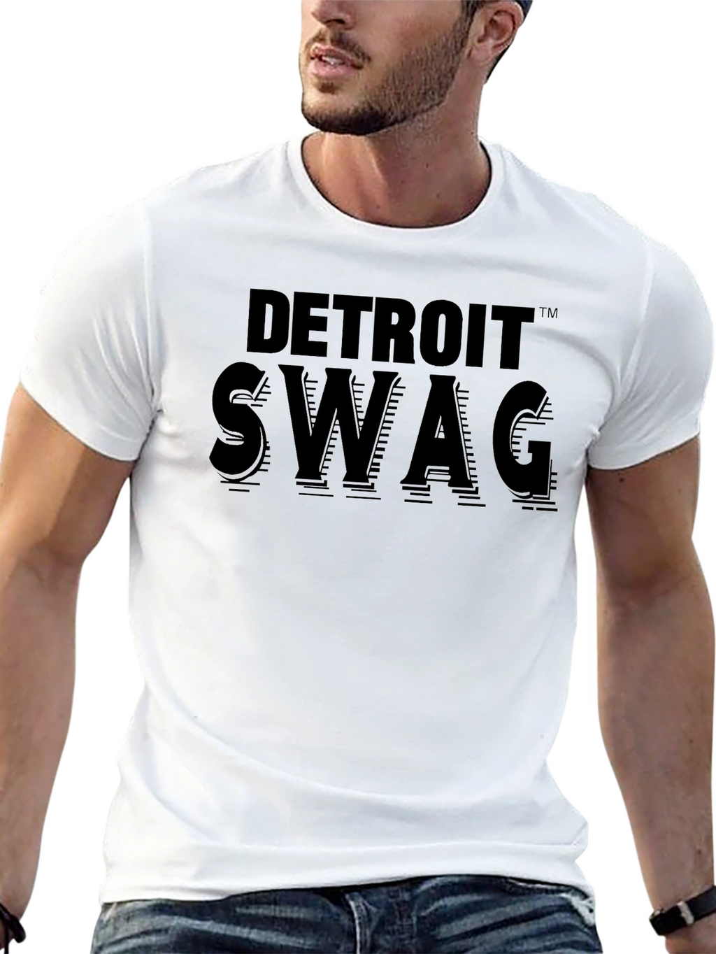 Detroit Swag Black Graphic T-Shirt