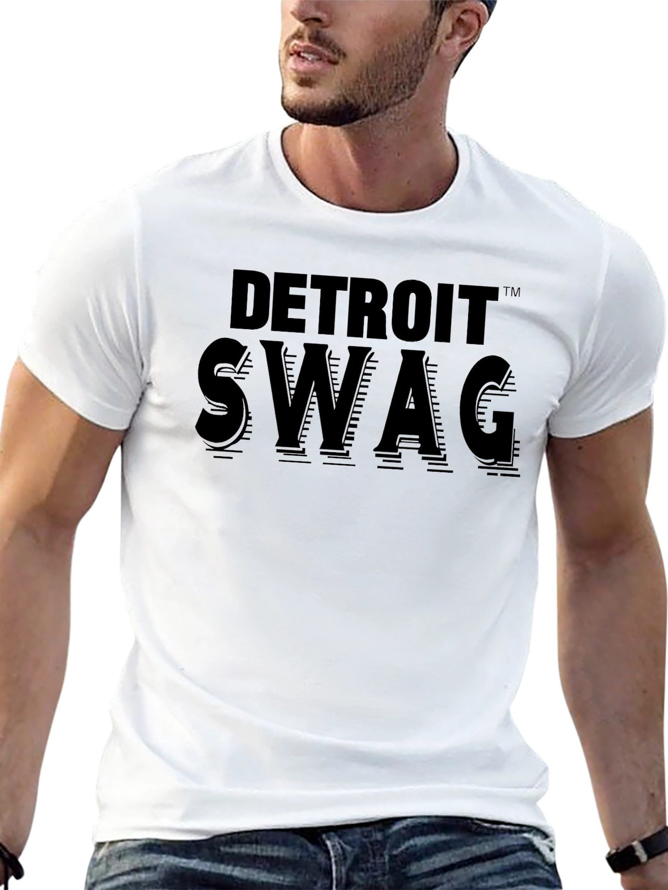 Detroit Swag Black Graphic T-Shirt
