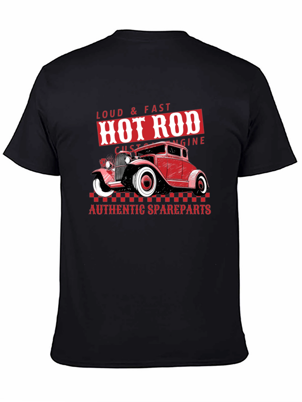 Hot Rod Custom Engine Black T-Shirt
