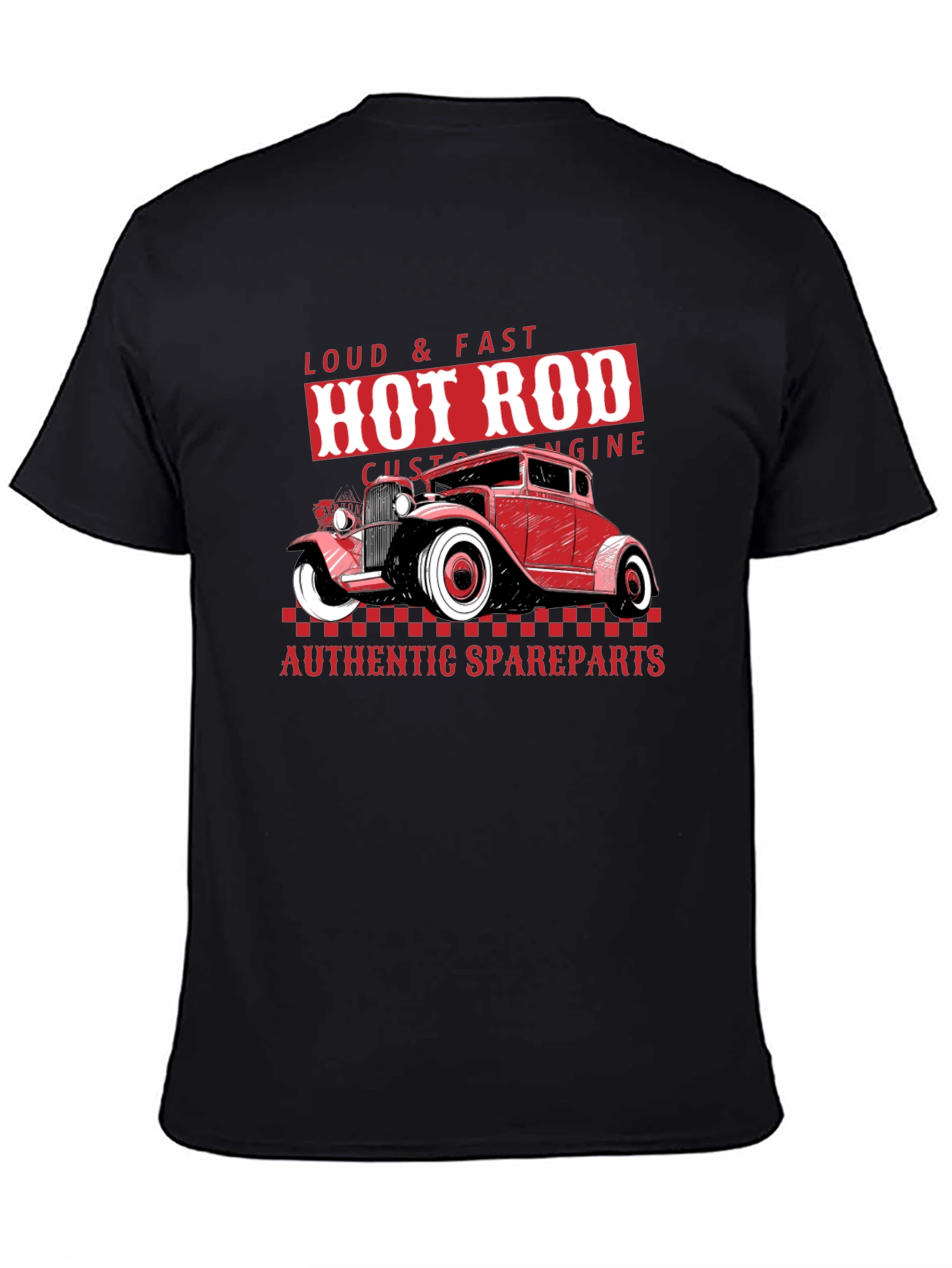 Hot Rod Custom Engine Black T-Shirt