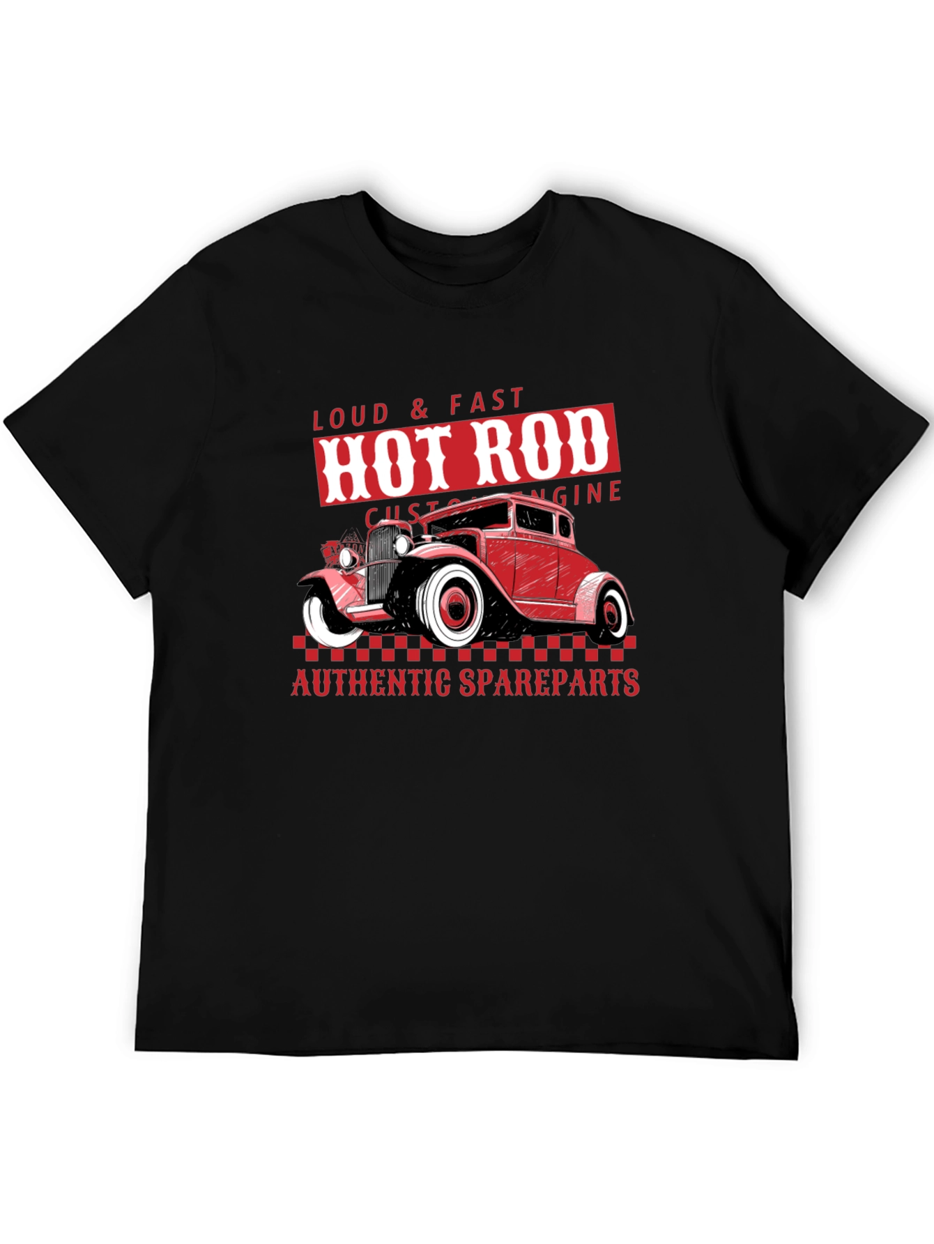 Hot Rod Custom Engine Black T-Shirt