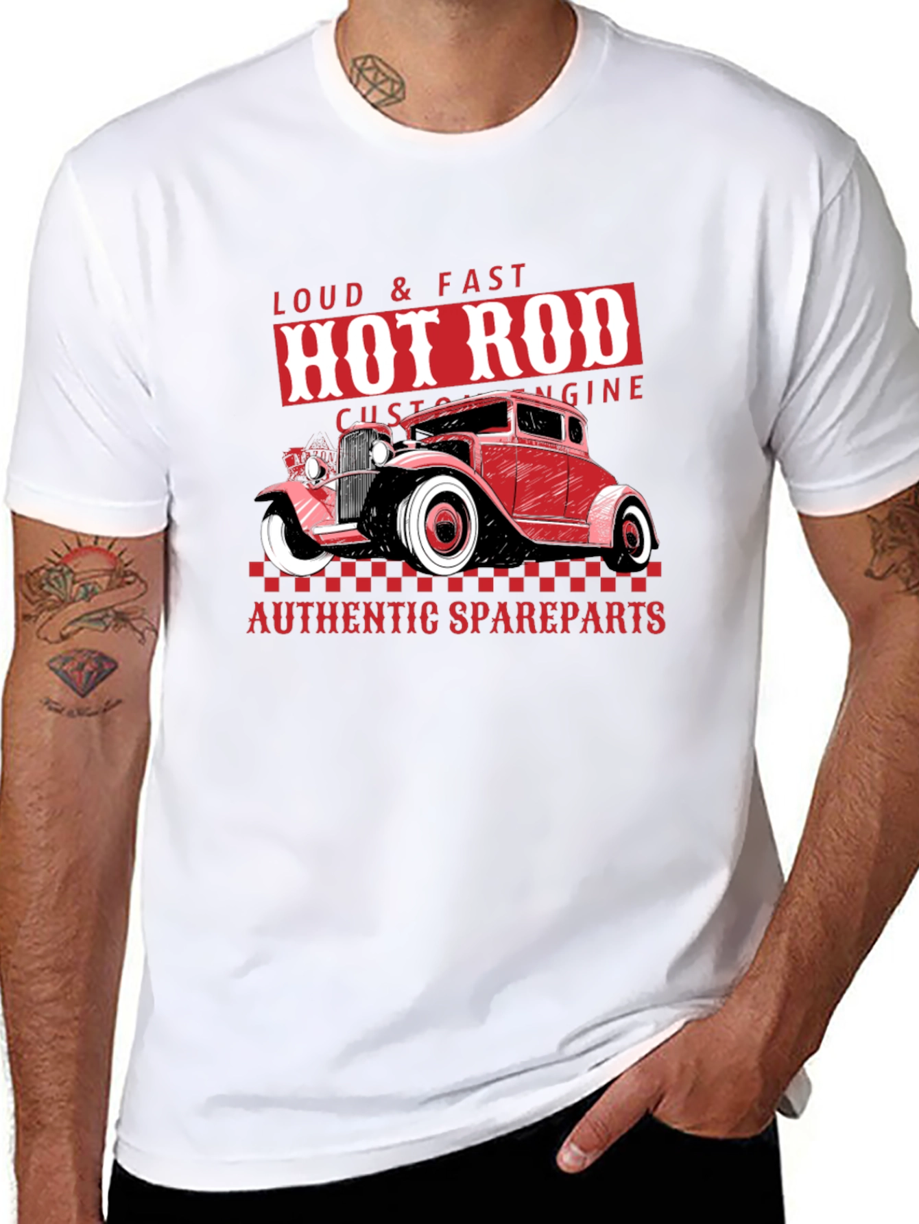 Hot Rod Custom Engine Black T-Shirt