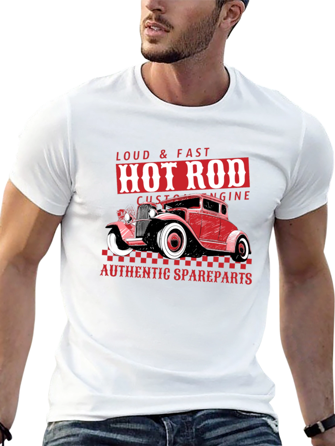 Hot Rod Custom Engine Black T-Shirt