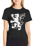 Black T-Shirt with Lion Graphic