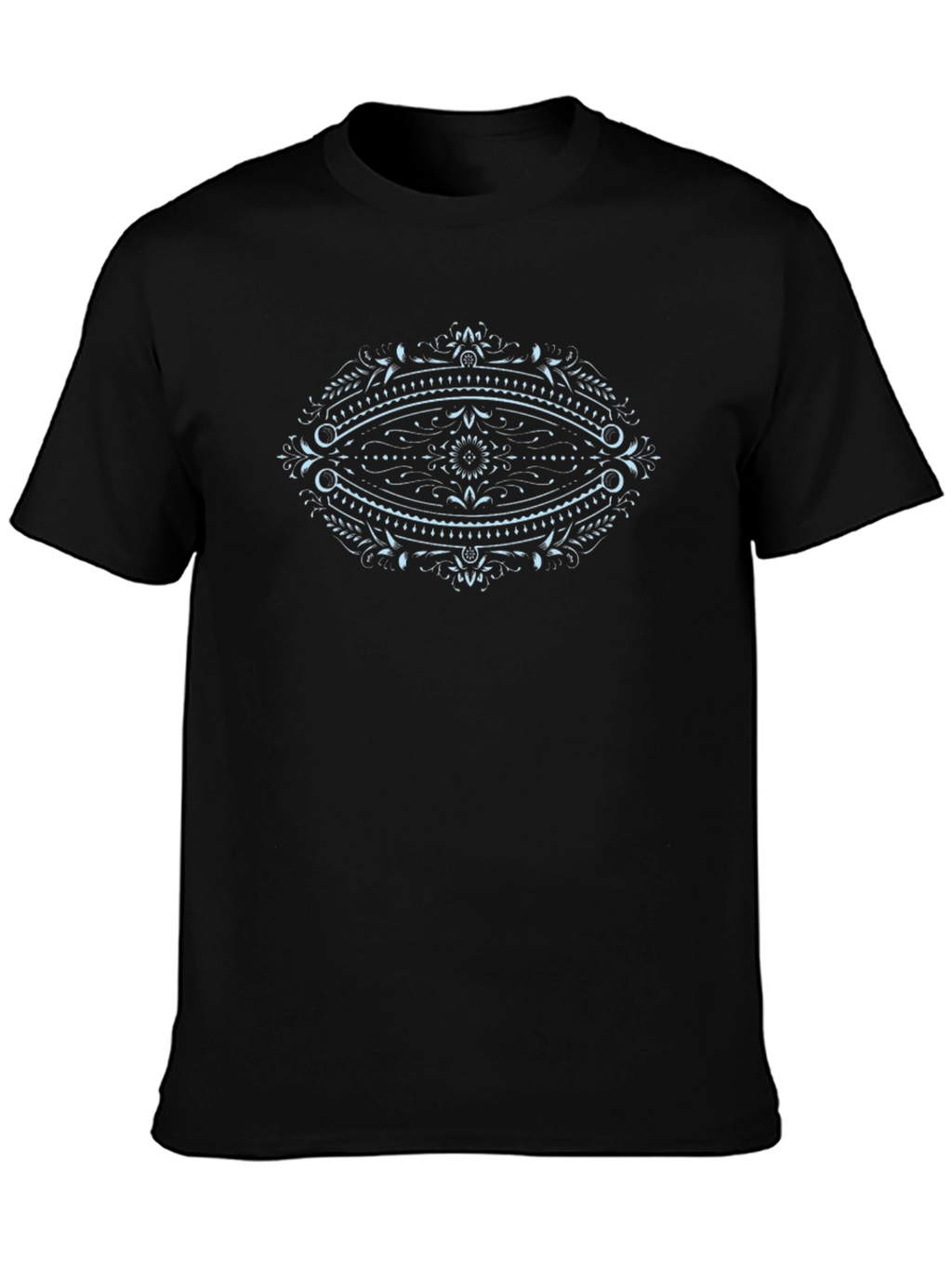 Mens Black Graphic Tee - Eye Mandala Design