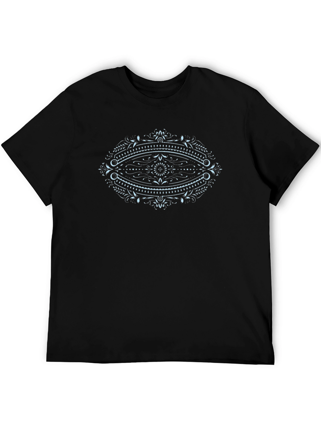 Mens Black Graphic Tee - Eye Mandala Design