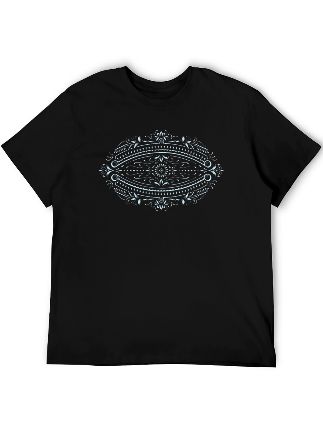 Mens Black Graphic Tee - Eye Mandala Design