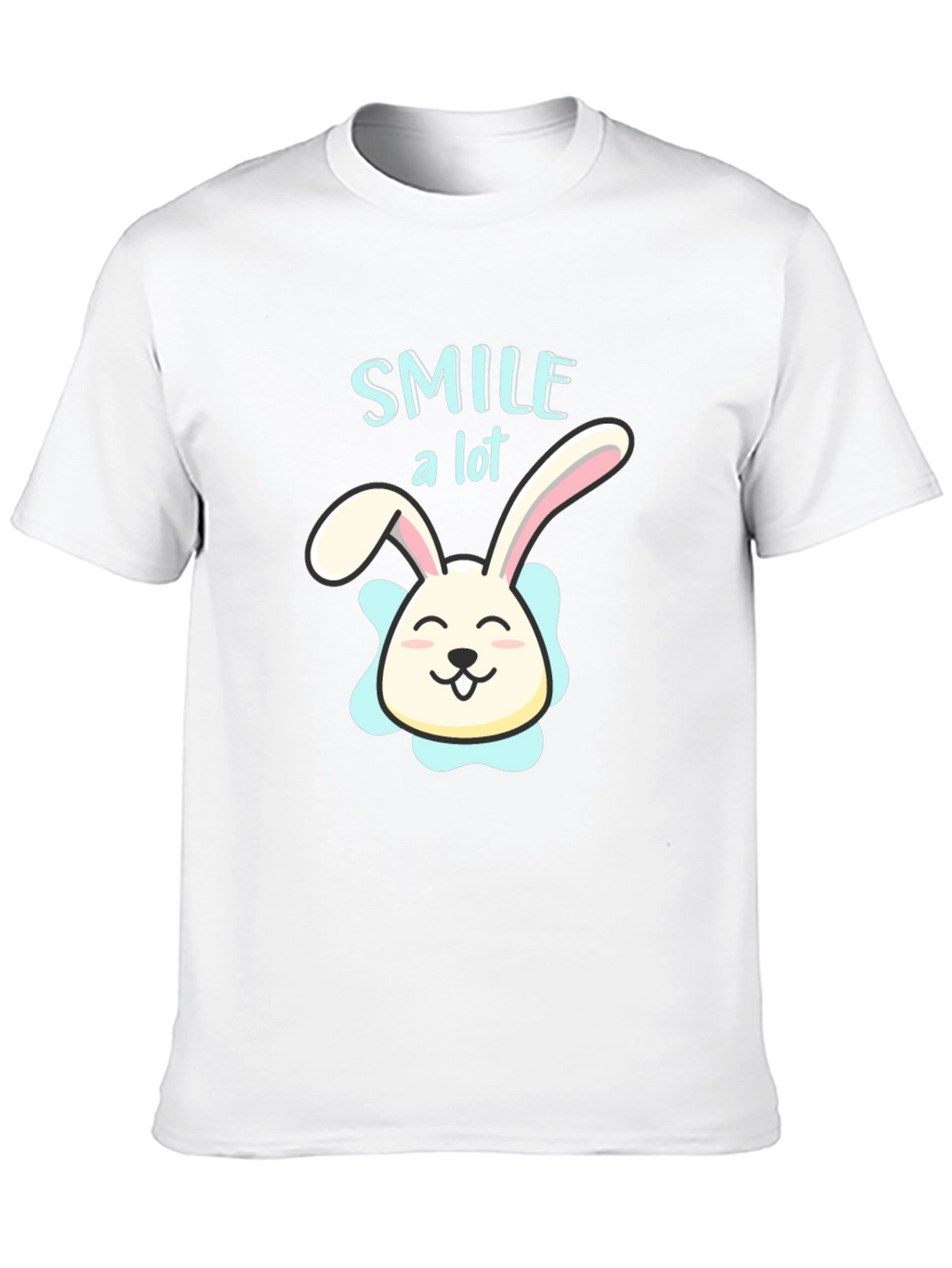 Smile A Lot Bunny Graphic Black T-Shirt
