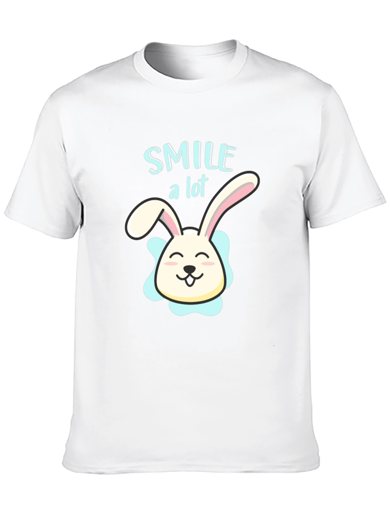 Smile A Lot Bunny Graphic Black T-Shirt
