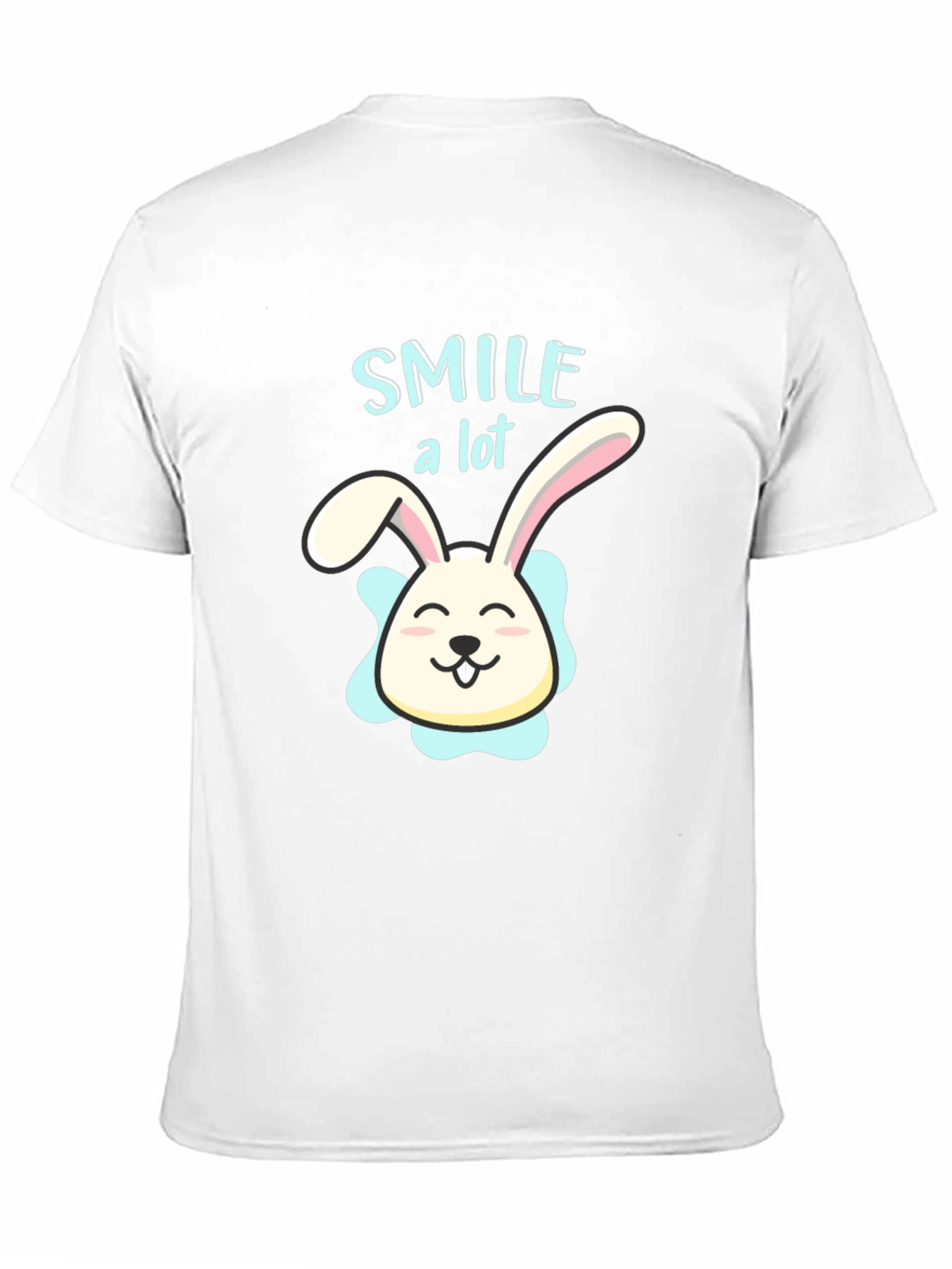 Smile A Lot Bunny Graphic Black T-Shirt