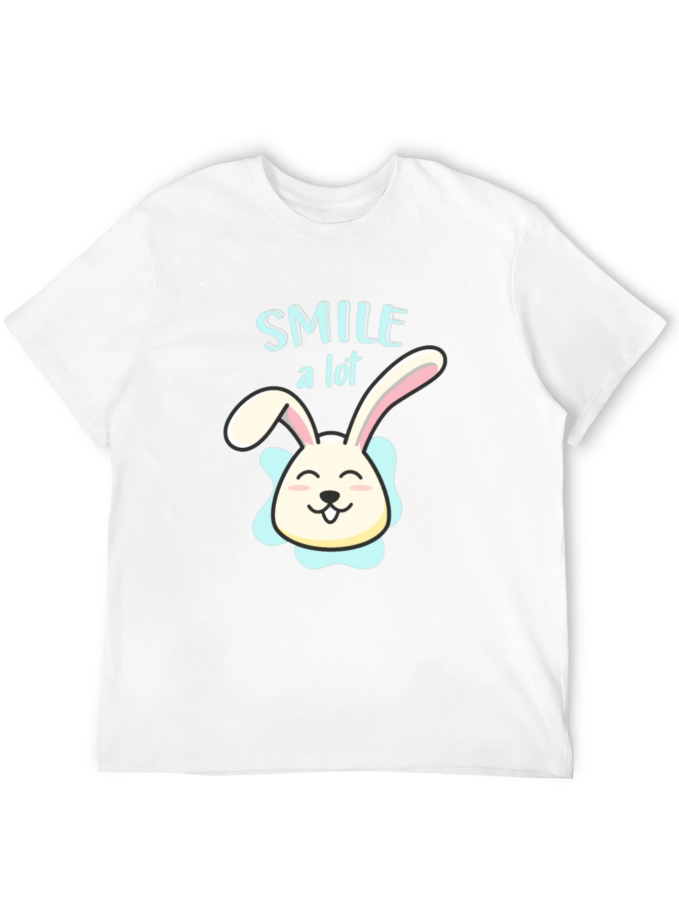 Smile A Lot Bunny Graphic Black T-Shirt