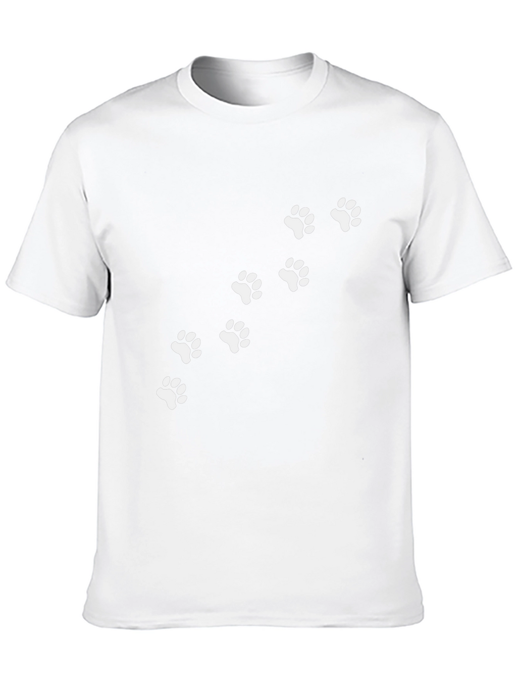 Paw Print Trail Graphic Tee - Casual Black T-Shirt