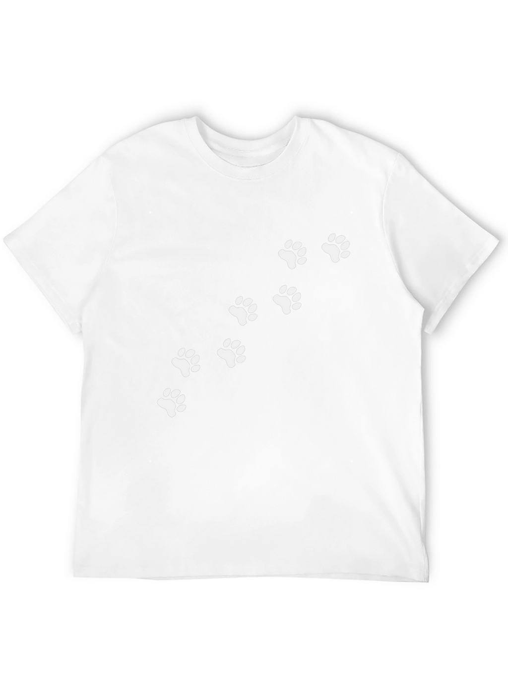 Paw Print Trail Graphic Tee - Casual Black T-Shirt