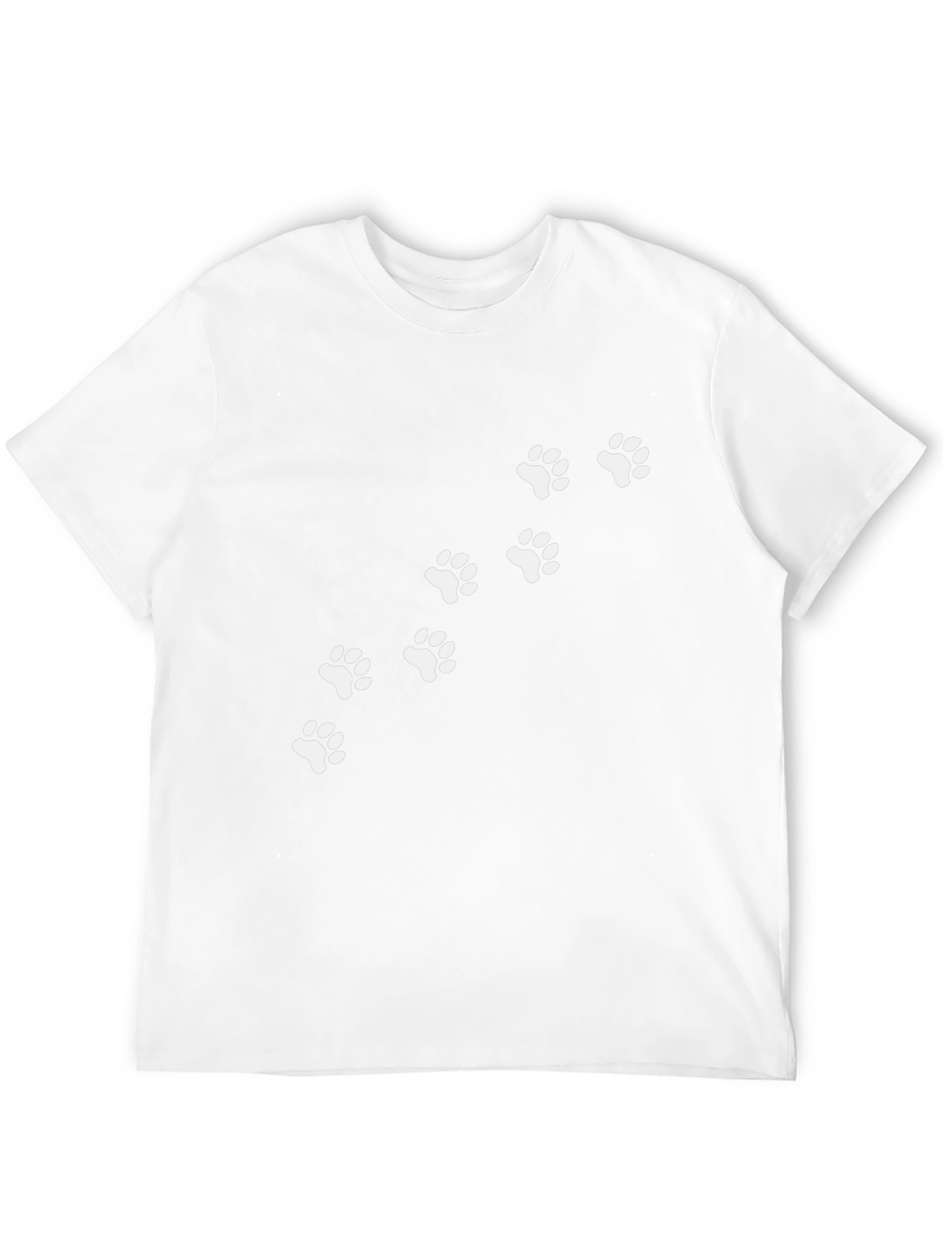 Paw Print Trail Graphic Tee - Casual Black T-Shirt
