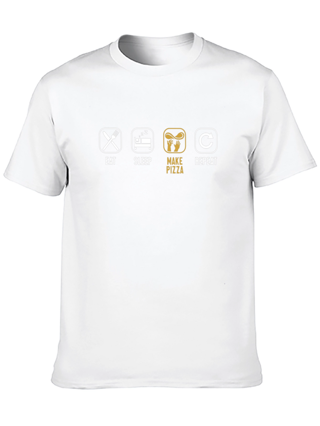 Eat Sleep Make Pizza Repeat Black T-Shirt
