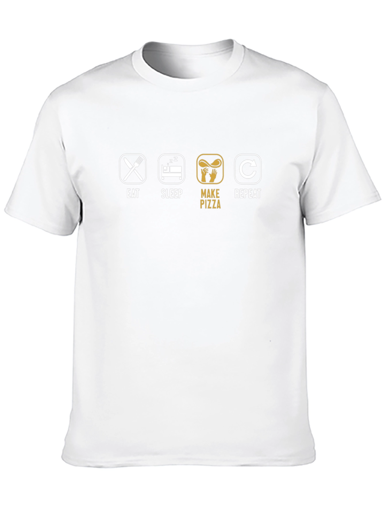 Eat Sleep Make Pizza Repeat Black T-Shirt