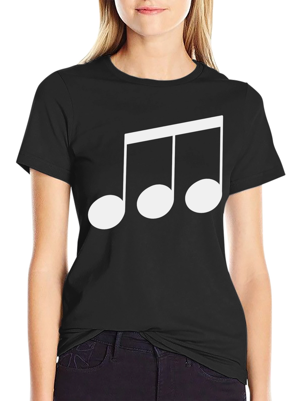 Musical Note Graphic Black T-Shirt