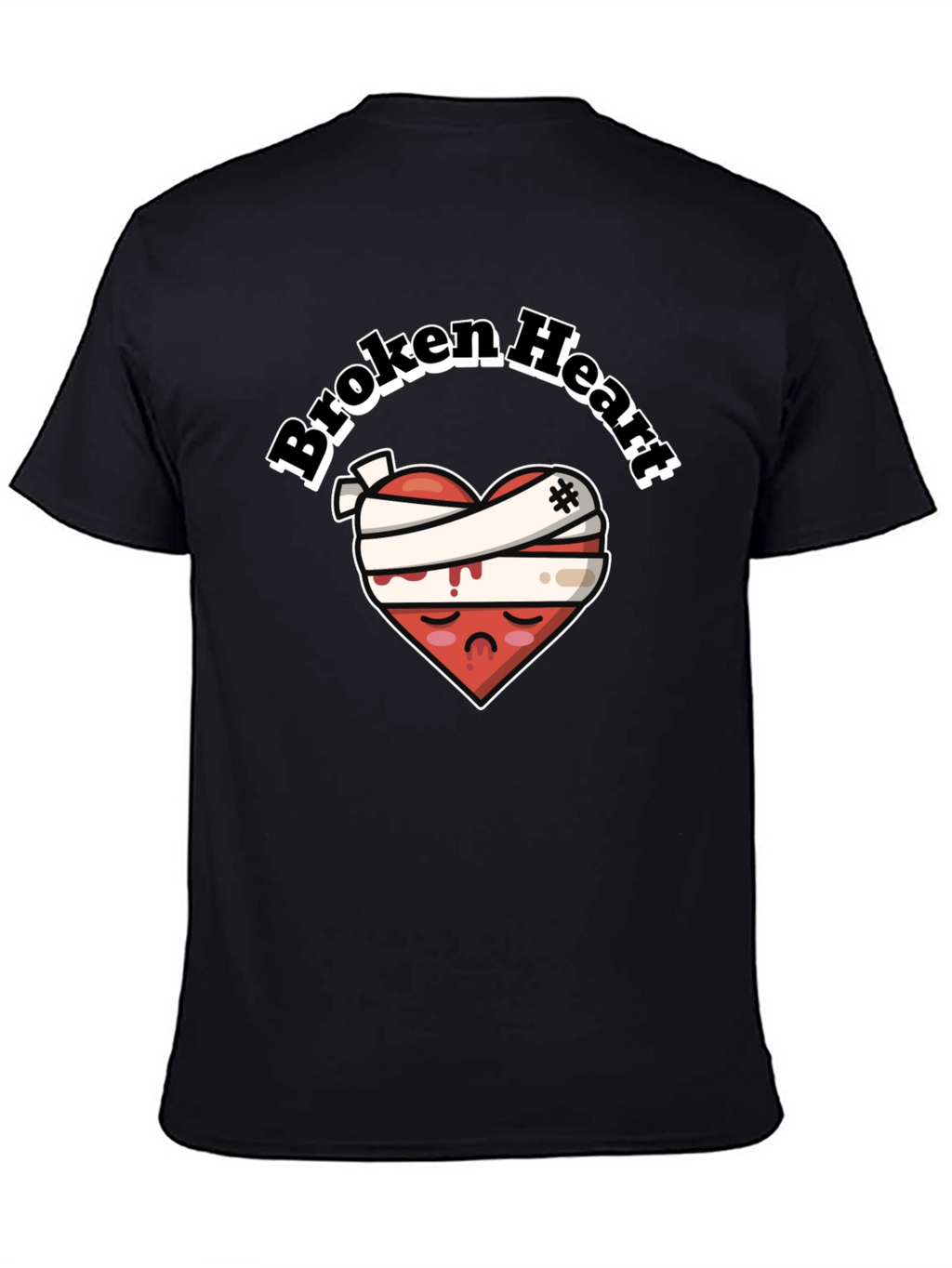 Broken Heart Graphic Tee - Bandaged Sad Heart T-Shirt