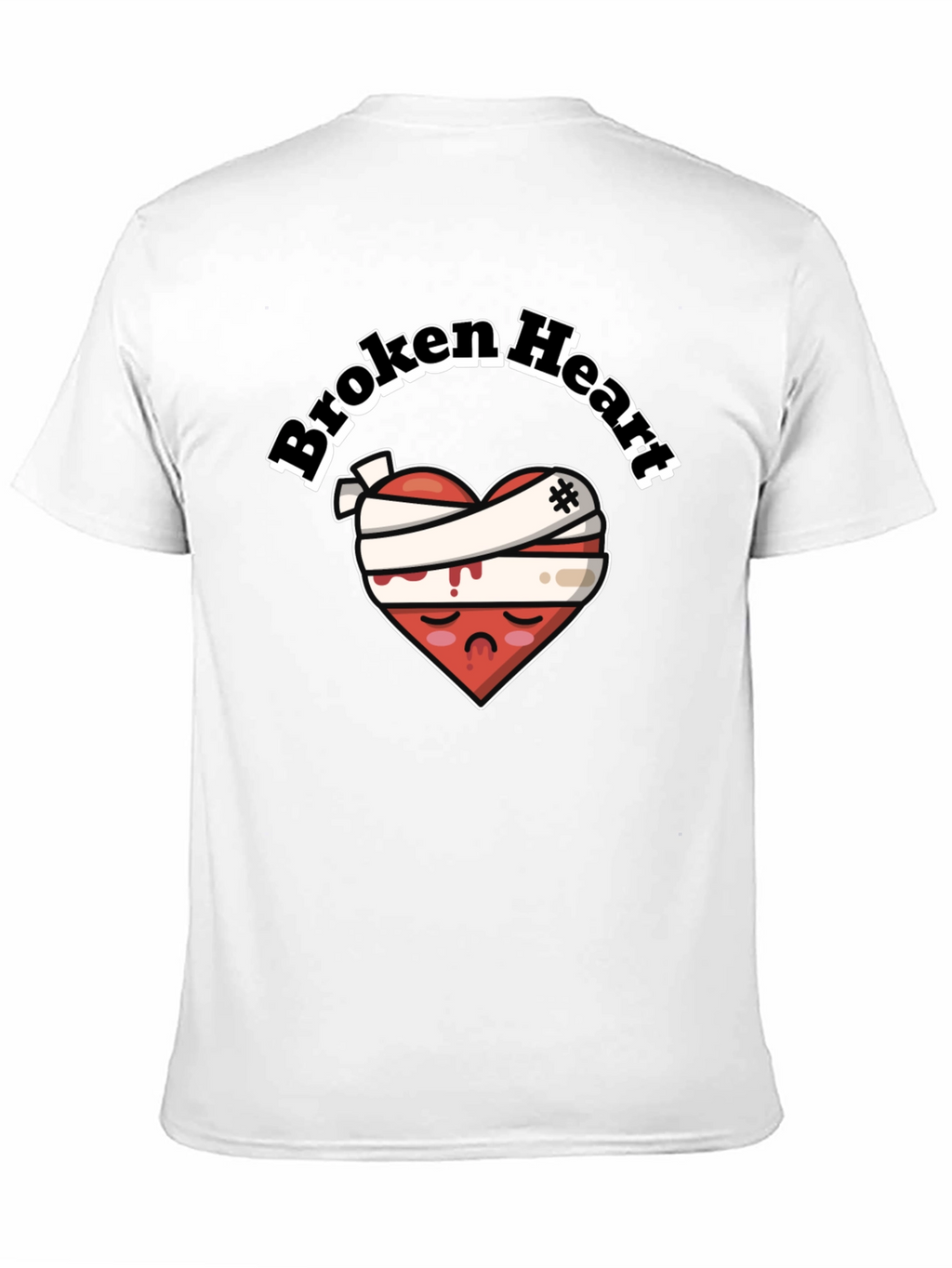 Broken Heart Graphic Tee - Bandaged Sad Heart T-Shirt