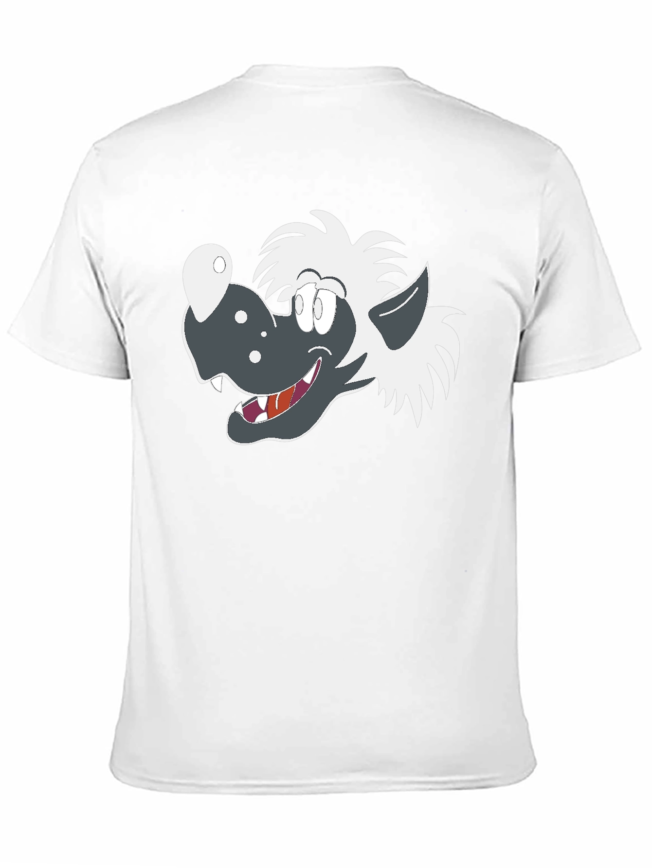 Cartoon Wolf Graphic Tee - Black