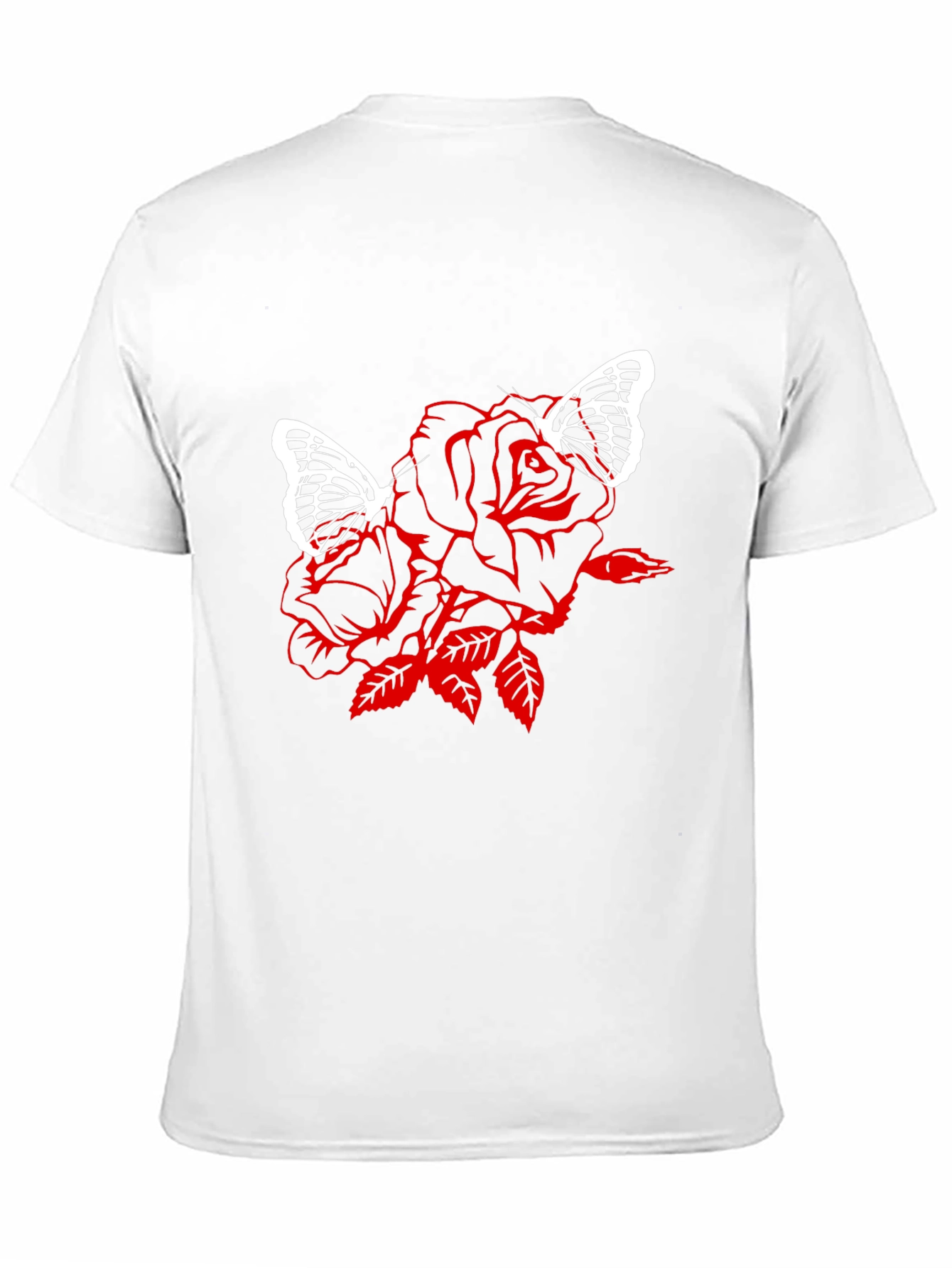 Rose & Butterfly Graphic Black T-Shirt