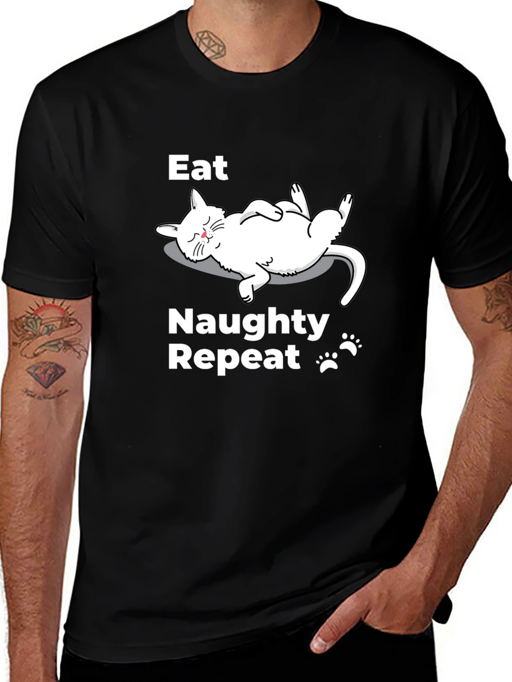 Eat Naughty Repeat Cat T-Shirt